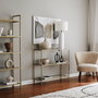 Hanah Home Cómoda D101 Dorada con Cristal Templado